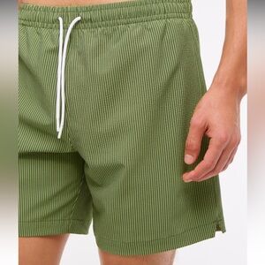 Men’s Abercrombie Green Striped Swim Shorts